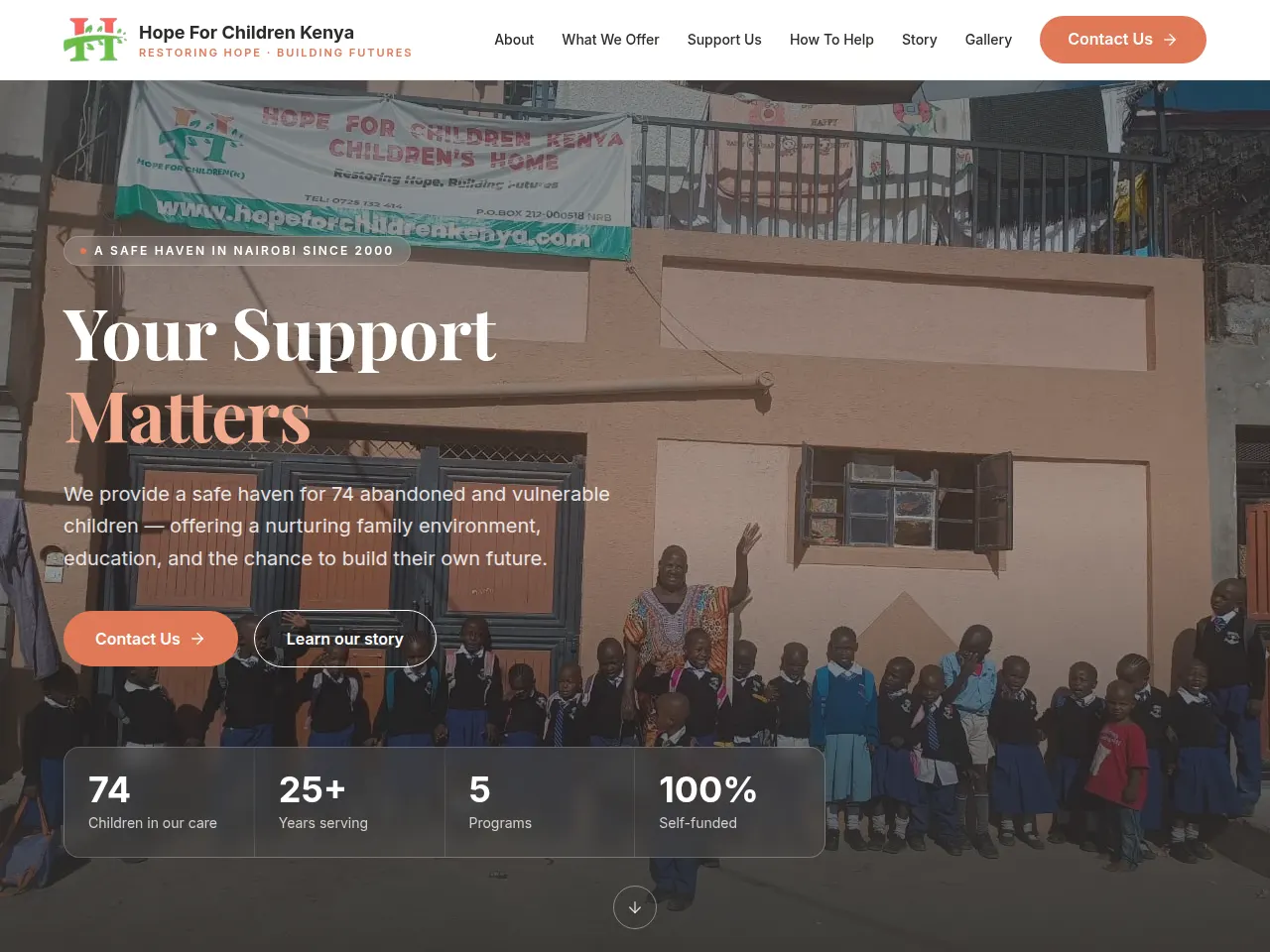 Startseite von Hope for Children Kenya